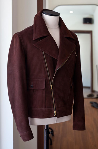 Blouson cuir marron - , homme