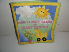 CUTE FLANNEL WASHABLE CLOTH BOOK-THE LUCKY TALES OF JUST DUCKY