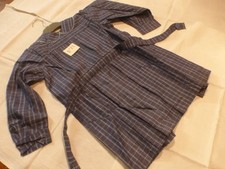 82/ ANCIENNE BLOUSE ECOLIER  TABLIER ENFANT fille écossais bleu