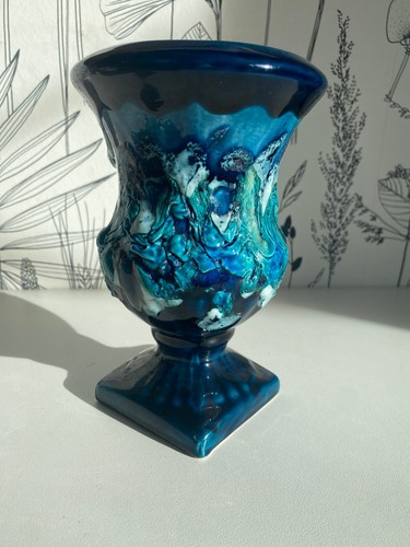 Vase céramique vallauris bleu - vase,