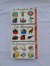 Loto jeux nathan 1989 1990 à la montagne au bord de la mer en route pour l'école