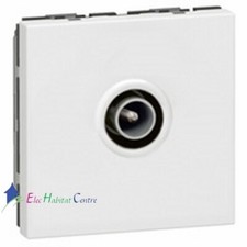 Prise télévision Ø9,52mm simple mâle Mosaic - blanc Legrand 078782