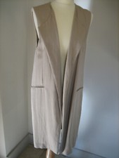 Manteau Zara Woman neuf long sans manches beige T:S 36/38