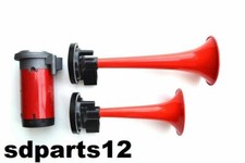 12v Klaxon Trompe Paire Avec Compresseur Double Son Pour Auto Camion Bateau Van