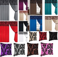 RIDEAUX ENTIÈREMENT DOUBLÉS DE LUXE PUR PRÊTS À L'EMPLOI DAMASSÉ CRAYON PLISSÉ FAUSSE SOIE ASPECT