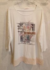 T-shirt crème sequins manches