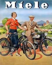 Affiche art vélo Miele couple