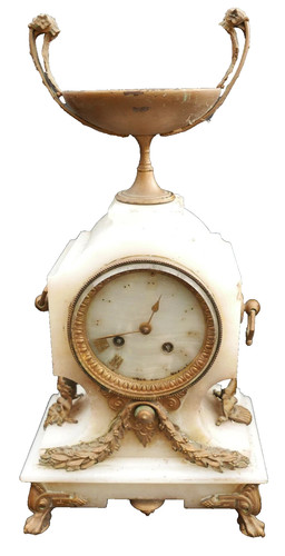 Pendule albâtre bronze - et,