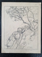 Louis John Endres Maroc Dessin au fusain sur papier tableau peinture cote Tizi