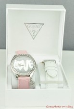 FREE Ship USA Chic Ladies Watch GUESS 2in1 Leather Steel Women Lovely