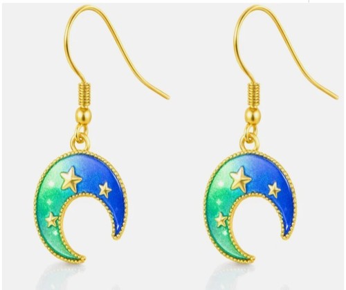 Boucles demi lune - boucles, étoilée