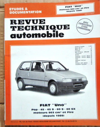 Revue technique fiat uno pop - technique, (pop