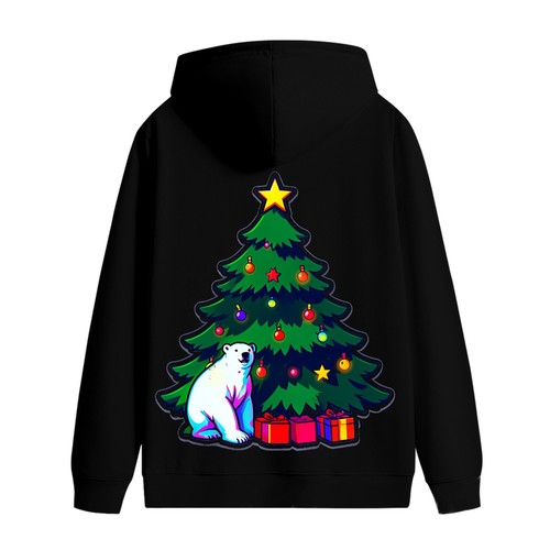 Polar bear christmas tree back - bear,