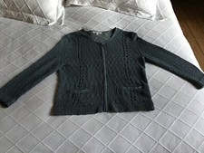 GILET CARDIGAN DENTELLE BLEU GRISÉ VENTILO TAILLE L