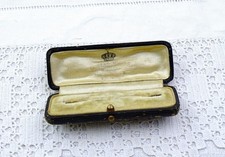 Small Antique 1700s French Rectangular Shaped Leather Bound Jewelry Box in Black