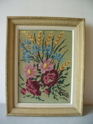 Ancien canevas bouquet - , de