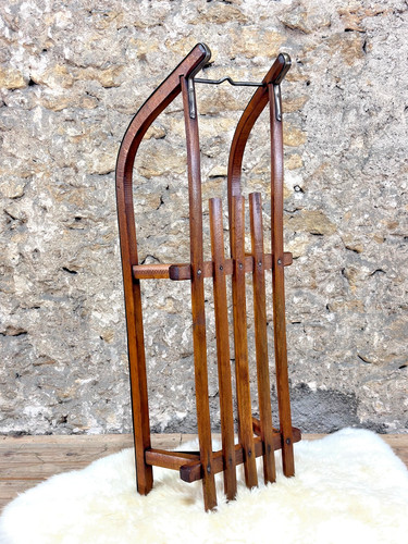 Ancienne luge bois - ancienne,