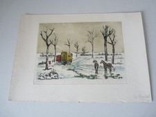 Gravure Originale Chevaux en