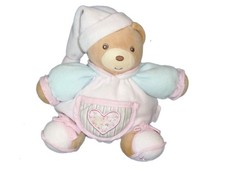 Doudou ours Kaloo Lilirose cœur fleurs bleu et rose 18 cm – Comme neuf Boite Kdo