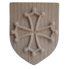 Blason du Languedoc Occitanie croix Occitane pierre reconstituée artisanale