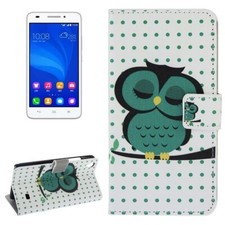 Clapet Housse Coque Cadre Étuis pour Téléphone Portable Huawei Ascend G620S Eule