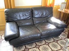 Fauteuil cuir noir Roche