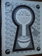 crème de beauté GIBBS + miroir auto CICCA publicité papier ILLUSTRATION 1925