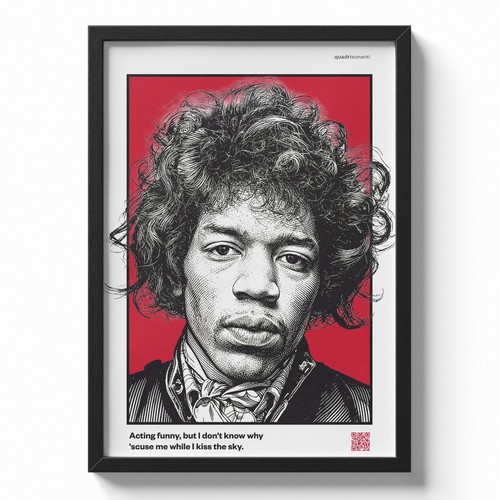Affiche jimi hendrix avec - affiche,