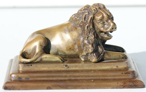 Lion bronze xixème - lion,