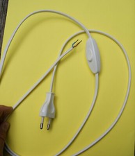 CABLE LAMPE CHEVET fil électrique 1,5 m avec interrupteur et prise 150 cm NEUF