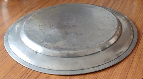 Ancien grand plat étain 34 - grand,