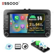 For VW GOLF 5 6 Touran Tiguan Apple Carplay Autoradio Android 14 64G GPS RDS BT