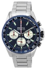 Festina Timeless Chronographe Acier Inoxydable Cadran Bleu F205602 Montre Homme