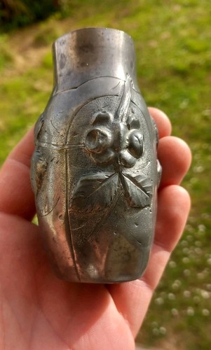 Vase etain art ciselé - vase,