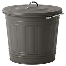IKEA KNODD Bin with lid, gray