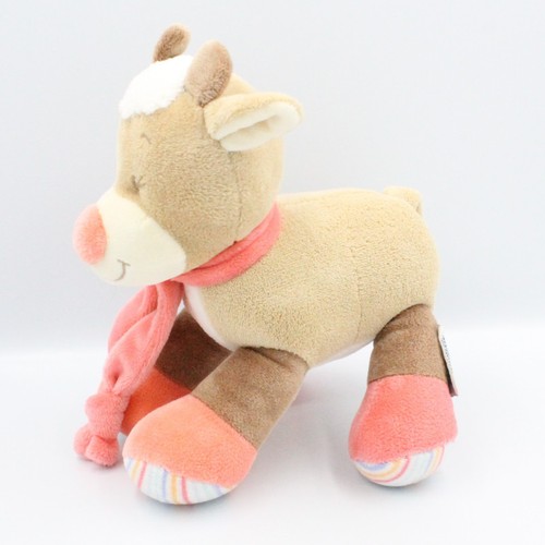 Doudou vache beige rose les
