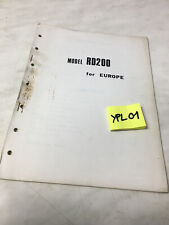 Yamaha supplément parts list RD200 catalogue pièces détachées Europe RD 200