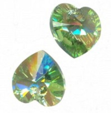 6 COEURS SWAROVSKI® ELEMENTS 6228 10.3 X 10 PERIDOT AB   X 6