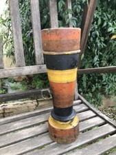 Ancien mortier bois - mortier, peint