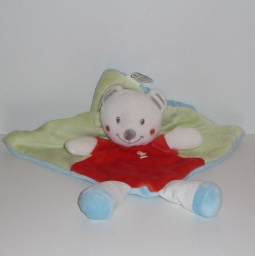 Doudou ours kiabi bleu rouge - doudou,