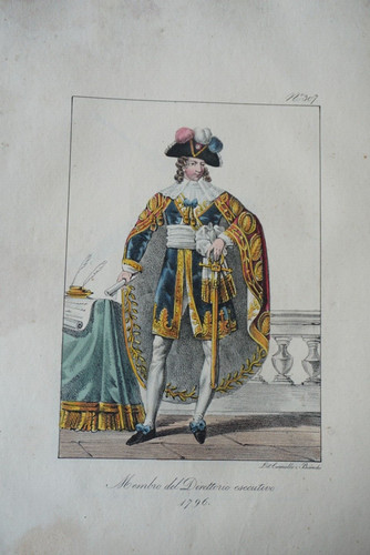 Litho couleur costume portrait - costume,