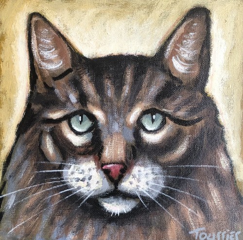 Tableau portrait chat tourrier - tableau,
