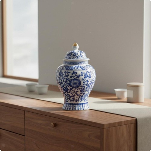Pot porcelaine bleue et - pot,