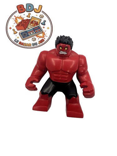 Lego minifigure red - red, hulk