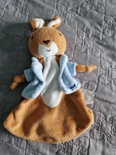 Doudou plat lapin - lapin, blanc