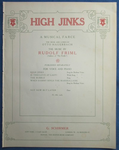 Opérette high jinks piano - opÉrette,