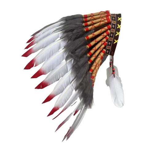Coiffe indienne plumes - indienne, en
