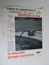  prospectus catalogue :  RENSON et Cie pompe portative