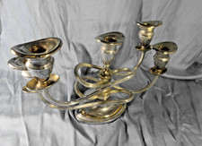 Bougeoir à 5 feux  vintage  style italien des années 60, métal argenté et doré.