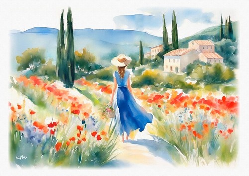 Tableau paysage provence - tableau, de